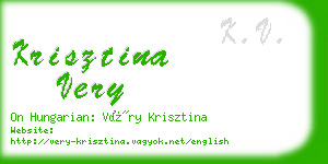 krisztina very business card